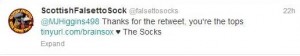 Falsetto Sock retweet